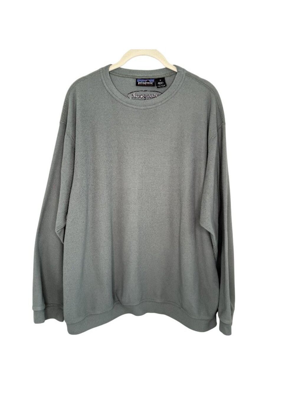 Patagonia Synchilla Gray/Green Crewneck Fleece, M